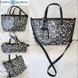 Tory Burch Black White Crossbody Handbag